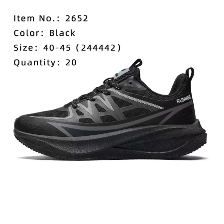 Black lightweight cushioning running shoes for both men and women, suitable for both sports and casual wear Black lightweight cushioning running shoes for both men and women, suitable for both sports and casual wear
